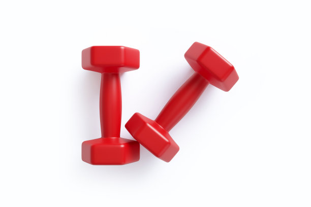 白色背景上的红色哑铃图片下载