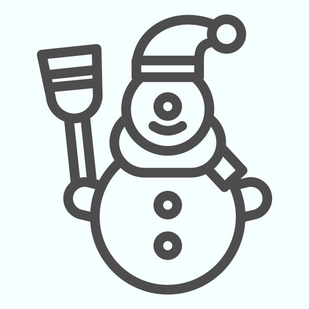 雪人线图标，快乐的雪与冬天的身影图片下载
