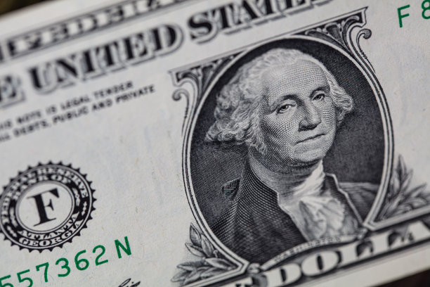 1美元纸币正面的特写图片下载