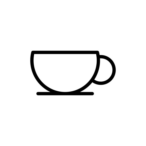 咖啡玻璃杯图标设计矢量模板图片下载