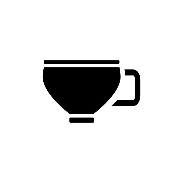 咖啡玻璃杯图标设计矢量模板图片下载