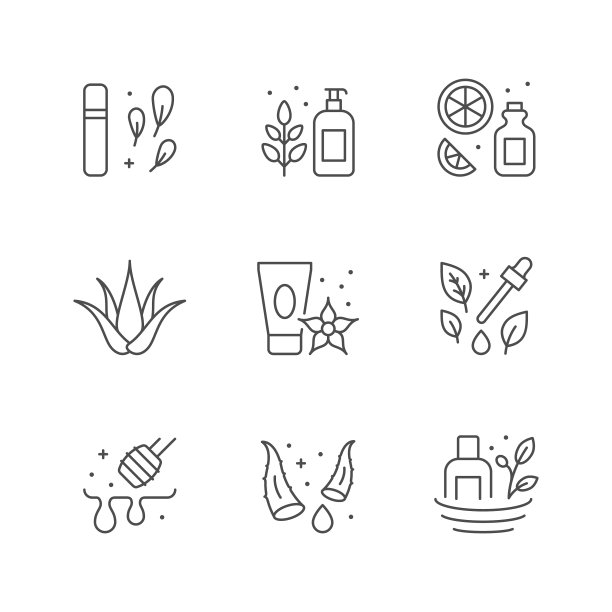 设置系列图标有机化妆品图片下载