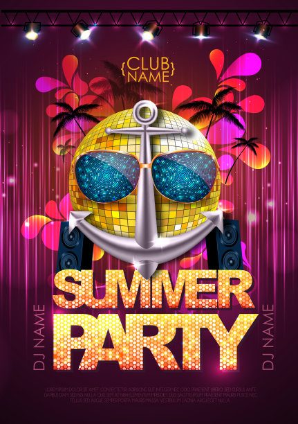 迪斯科背景。迪斯科晚会海报图片下载