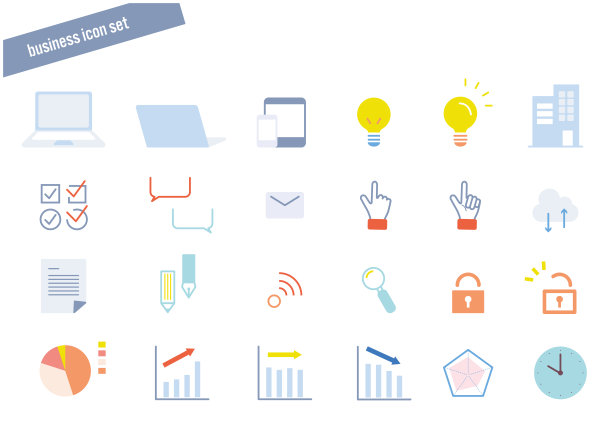 这是一套彩色商业插图的图标。矢量图像。图片下载