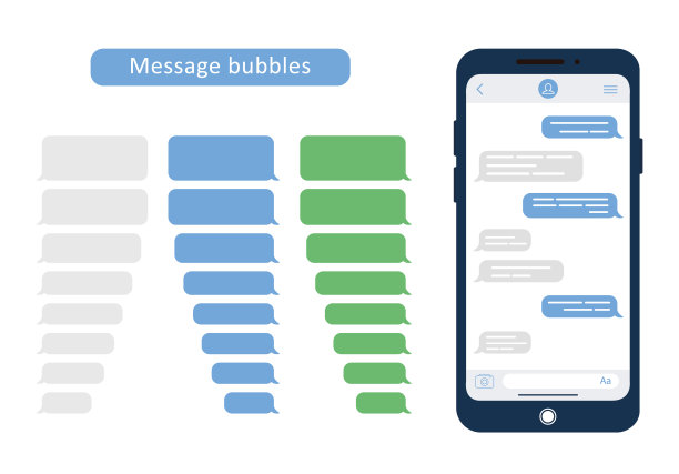 信息泡沫。为messenger聊天或网站设计模板。现代矢量插图在平面风格。图片下载