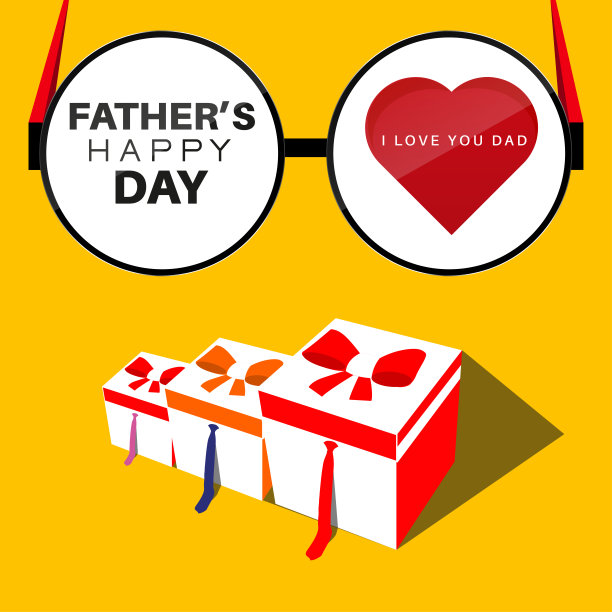 父亲节矢量插图快乐。图片下载