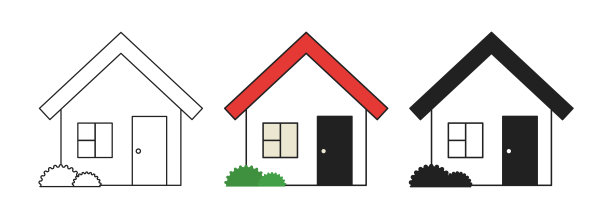 矢量房子颜色插图在平面风格。主页设置图标概念。图片下载