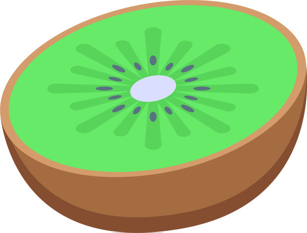 半截猕猴桃图标等距风格图片下载