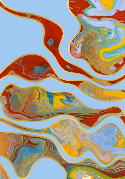 大理石蓝色抽象背景。液体大理石模式。图片下载