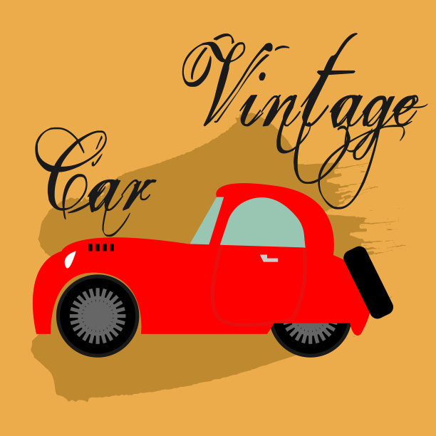 图像背景红色老爷车图片下载