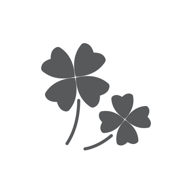 叶三叶草矢量图标符号孤立在白色的背景图片下载