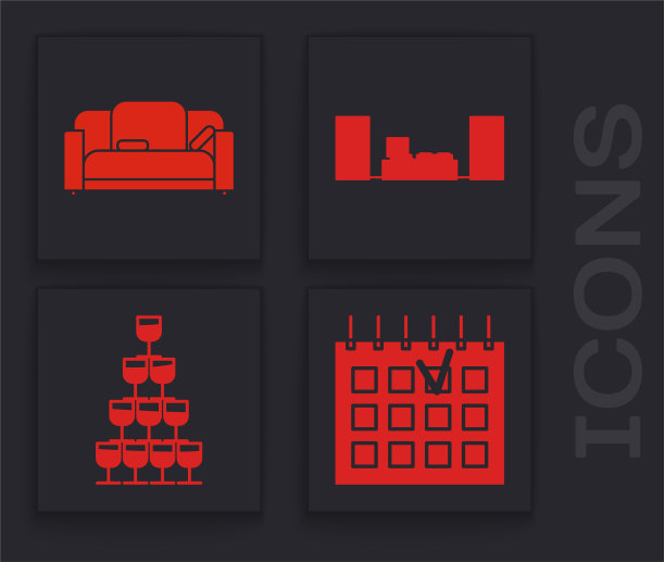 设定详细的日历沙发家居立体声与图片下载