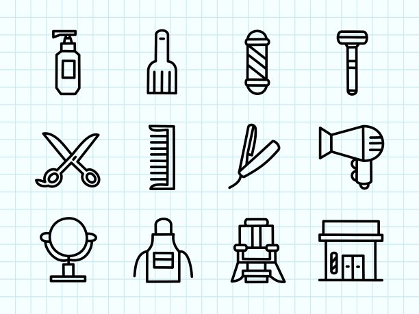 理发店涂鸦图片下载