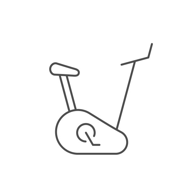 健身自行车线图标。在家进行健身活动。室内健身器材。在健身房骑自行车。图片下载