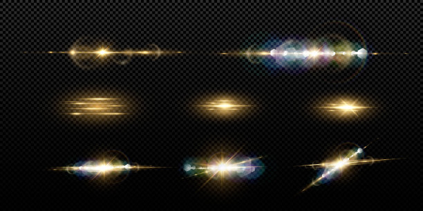 抽象透明阳光特殊透镜耀斑光效果。矢量模糊在运动辉光眩光。孤立的透明背景图片下载