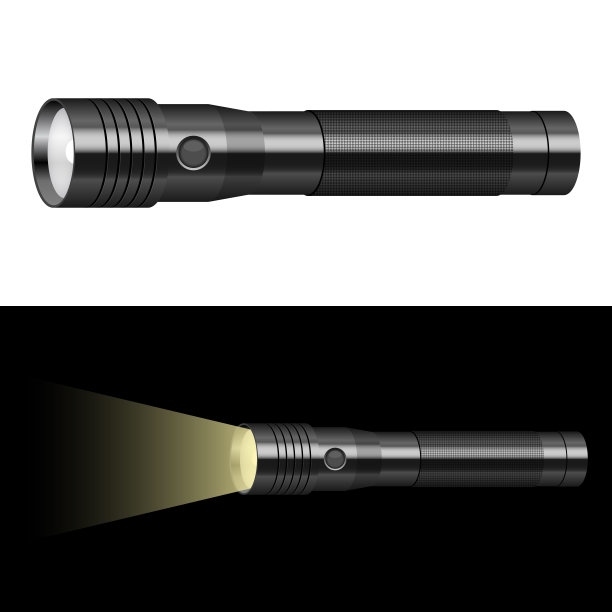 手电筒矢量设计插图孤立的背景图片下载