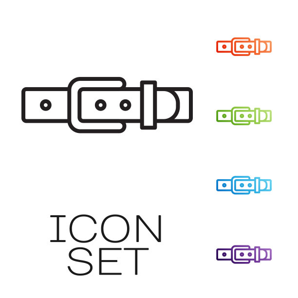 黑色线条皮带与钮扣钢扣图片下载