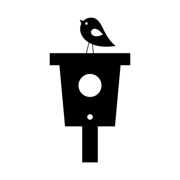 鸟的房子上面有一只黑色的鸟图片下载
