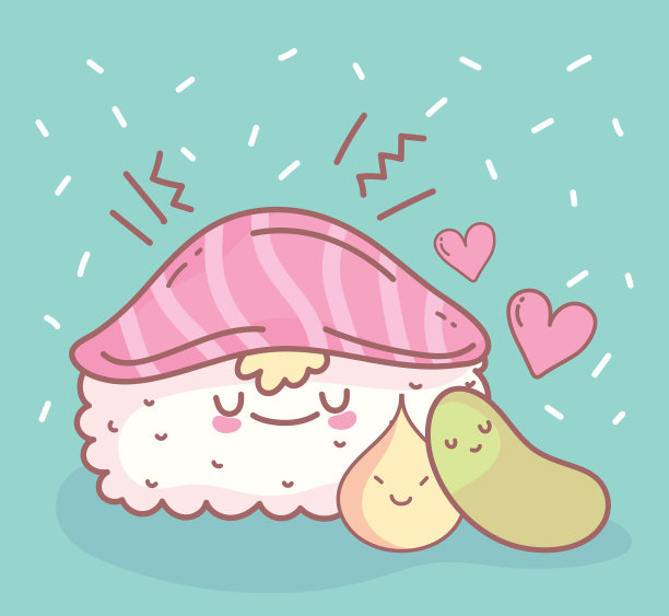 寿司和饼干菜单餐厅食物可爱图片下载