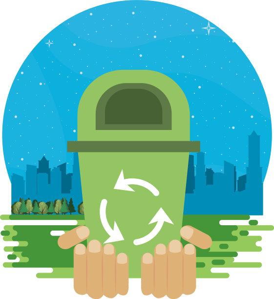 用回收箭头举起垃圾桶图片下载