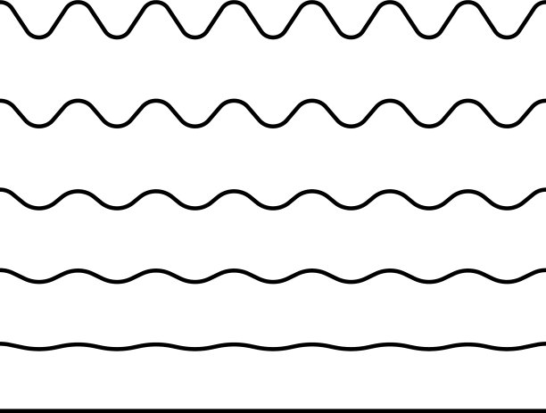 之字形无缝波浪线设置波浪摆动黑色图片下载