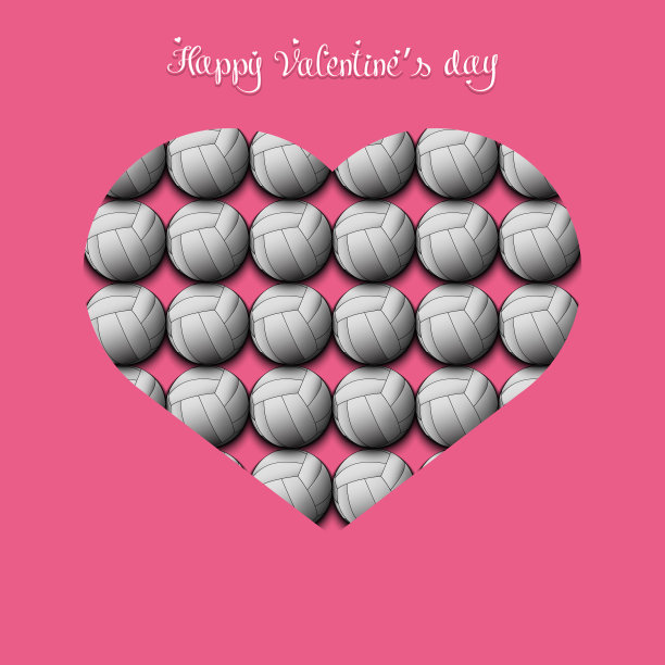 情人节的心做成了排球图片下载