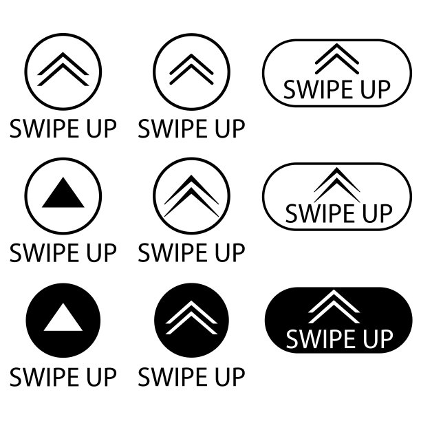 向上滑动图标集。矢量插图。图片下载