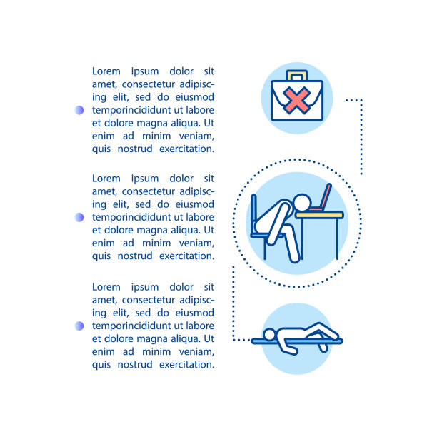 疲惫的员工概念图标与文本。情感疲惫的工人。缺乏动力。PPT页面矢量模板。宣传册，杂志，小册子设计元素与线性插图图片下载
