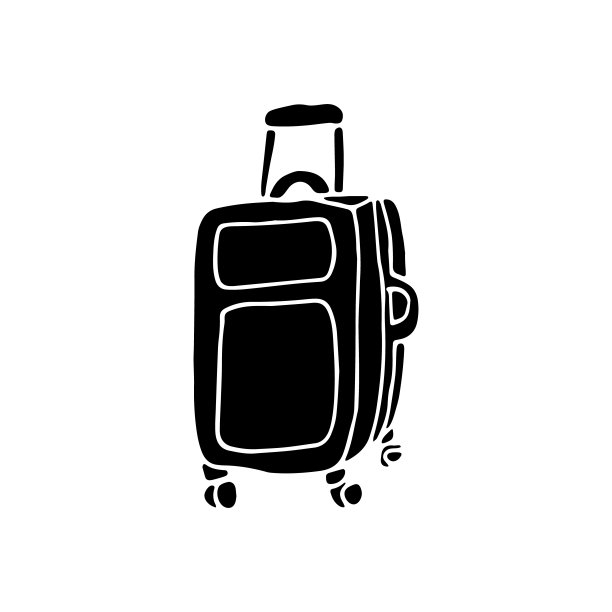 黑色手提箱的剪影。图片下载