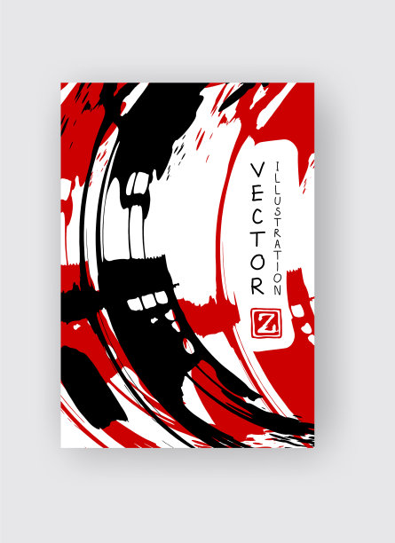 黑色和红色的笔触在白色的背景图片下载