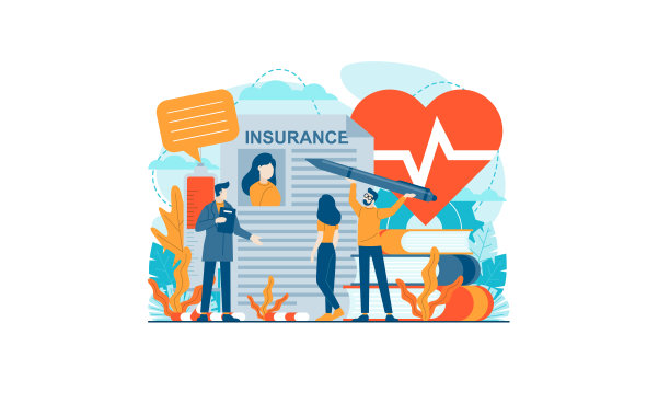 保险矢量插图概念代理模板图片下载