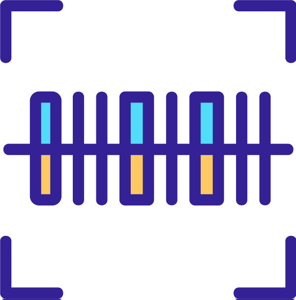 扫描仪条码图标隔离轮廓图片下载