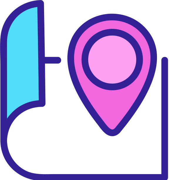 旅行地图图标孤立等高线符号图片下载