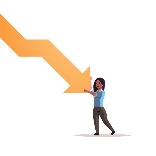 压力重重的女商人停止经济箭头图片下载