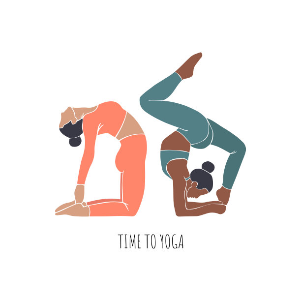 妇女在家里做瑜伽活动。矢量插图。图片下载