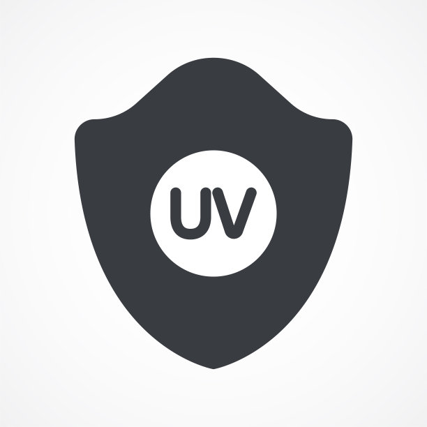 紫外线保护矢量图标上的白色图片下载