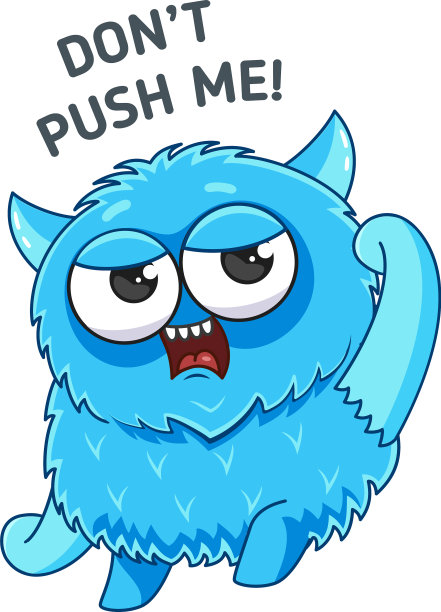 蓝色愤怒怪物贴纸图片下载