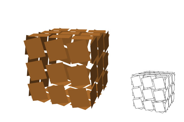 抽象多边形破碎立方体孤立在白色图片下载