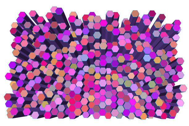 抽象六边形建筑孤立上图片下载