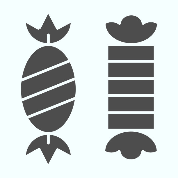 糖果固体图标两个甜焦糖糖果图片下载