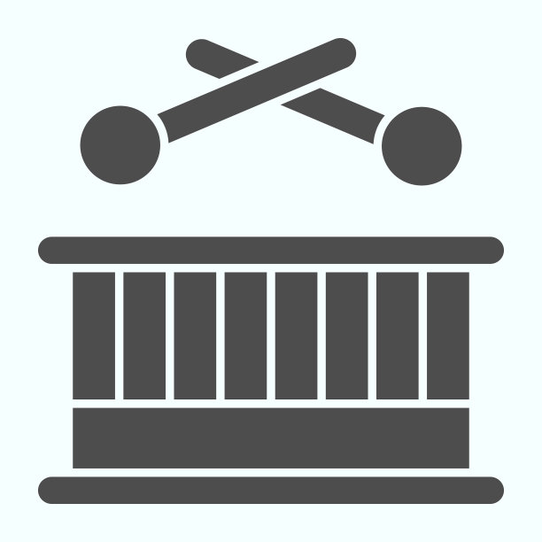 鼓固体图标音乐乐器玩具两个图片下载