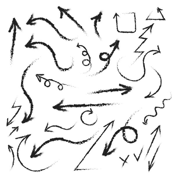 超级设定不同的手绘箭头，矢量图形设计。矢量图图片下载