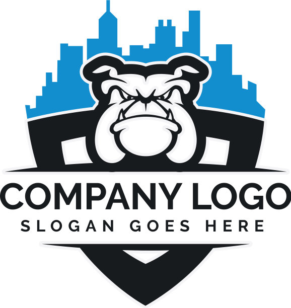 斗牛犬房地产标志设计图片下载