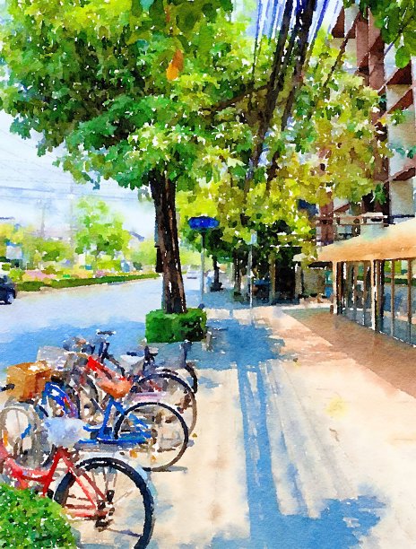 水彩景观背景图片下载