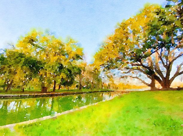 水彩景观背景图片下载