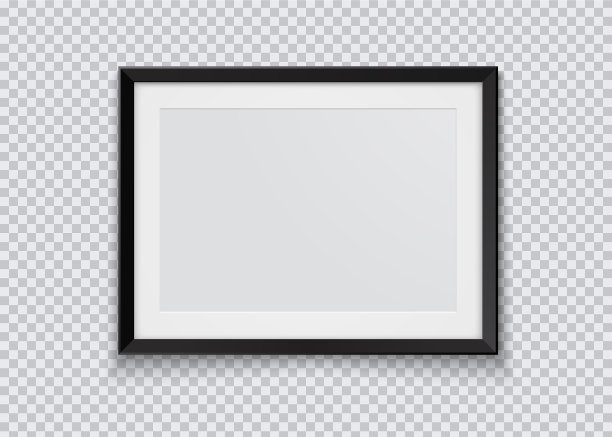 现实水平黑色相框孤立上图片下载