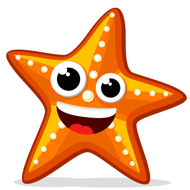 白色背景上的海星。字符图片下载