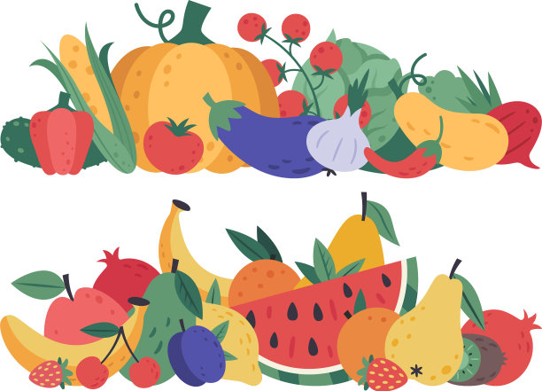 水果和蔬菜的食物堆图片下载
