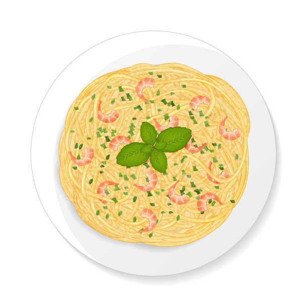 卡通虾意大利面图片下载