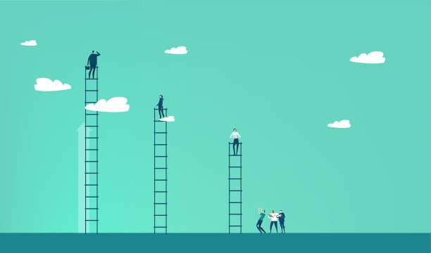 商业人士攀登成功的阶梯。业务概念说明图片下载